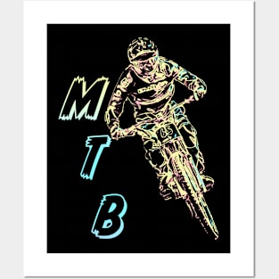 mtb downhill Posters and Art